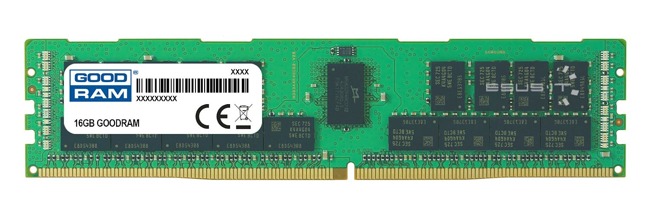 Arbeitspeicher 1x 16GB GoodRAM ECC REGISTERED DDR4 2Rx8 2400MHz PC4-19200 RDIMM | W-MEM2400R4D816G