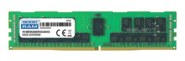 Arbeitspeicher 1x 64GB GoodRAM ECC REGISTERED DDR4 4Rx4 2666MHZ PC4-21300 RDIMM | W-MEM2666R4Q464G