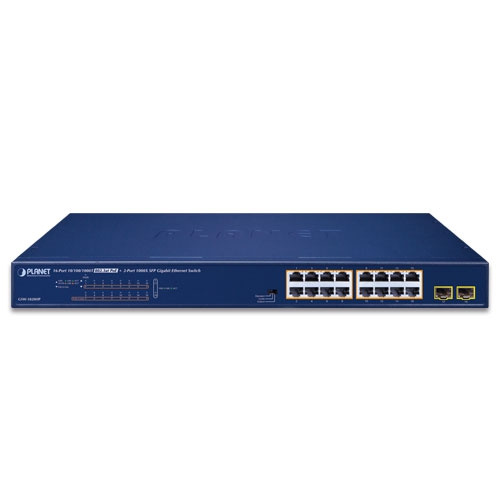 Schalter Planet GSW-1820HP 16x 1Gb 2x SFP 240 W PoE+