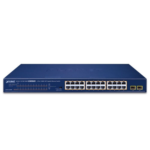 Schalter Planet GSW-2620HP 24x 1Gb 2x SFP 240 W PoE+