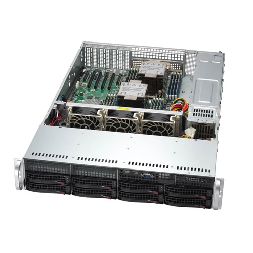 Serverplattform Supermicro 2U 621P-TR SYS-621P-TR Intel x 2 DDR5 x 16 8 x 3.5" SATA/SAS/NVME PSU 1+0